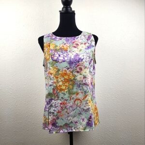 Violet + Claire Women Blouse Top Size M Sleeveless Wrap Layer Airy Floral Light